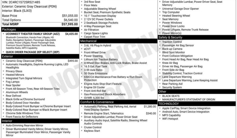 
								Chrysler Pacifica full									