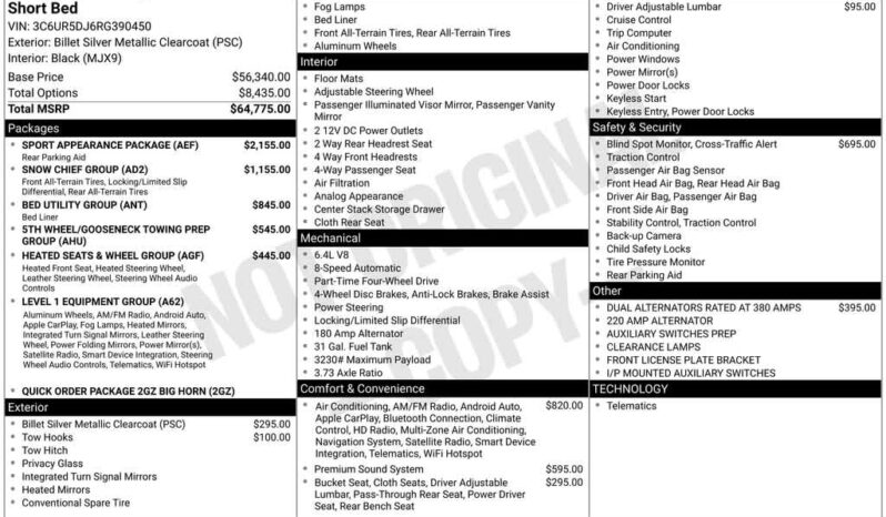 
 RAM 2500 full									
