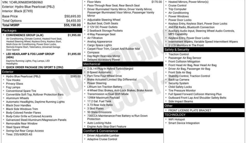 
 Jeep Wrangler 4xe full									