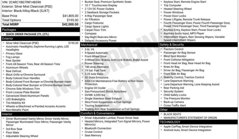 
 Chrysler Pacifica full									